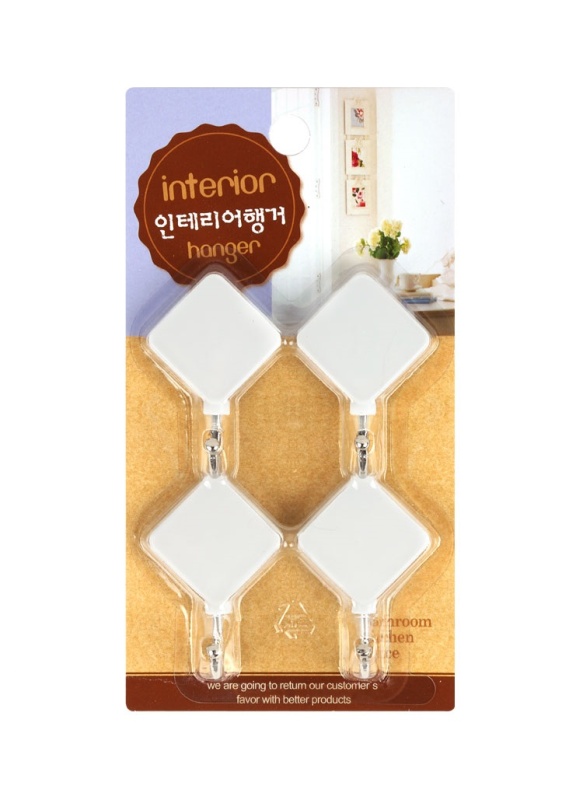 Крючки ромб самоклеющиеся на термоклее 4 штуки