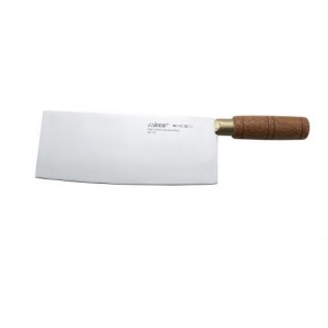 Нож китайский с широким лезвием, 20х8,75 см, круглая деревянная ручка 