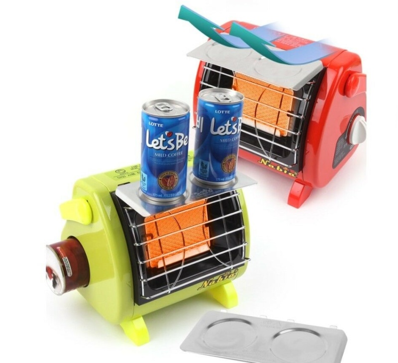 Газовый обогреватель - плита Nabia зеленый (SGH-101) с панелью для подогрева