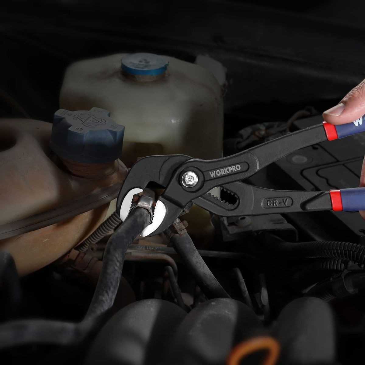 Клещи переставные 180 мм CR-V (с кнопкой быстрой регулировки) WORKPRO