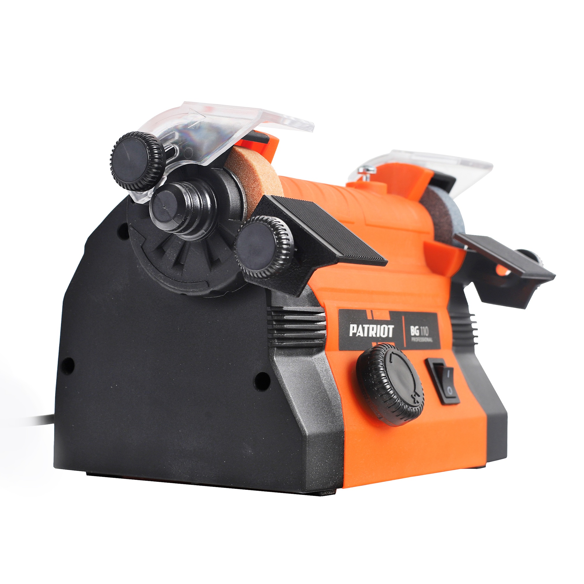 Станок точильный многофункциональный PATRIOT BG 110 с гравером на гибком валу и набором насадок, 100 Вт