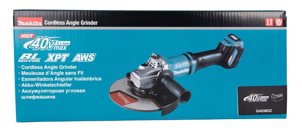 Угловая шлифмашина аккумуляторная Makita GA038GZ XGT BL 40В, 230 мм, 6600 об/мин, без акб и ЗУ
