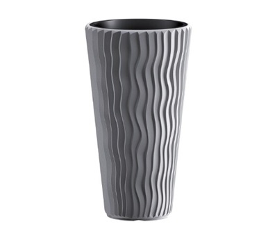 Кашпо для цветов Prosperplast Sandy Slim 45+18л, серый