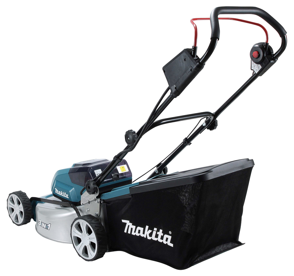 Газонокосилка аккумуляторная Makita DLM460PT2 LXT BL 2х18В, металлическая дека 46 см, травосбор 50 л, 3в1, BL1850Bx2 ш, без ЗУ