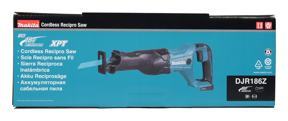 Пила сабельная аккумуляторная Makita DJR186Z LXT 18В, 0 – 2 800 об/мин, 32 мм, без акб и ЗУ