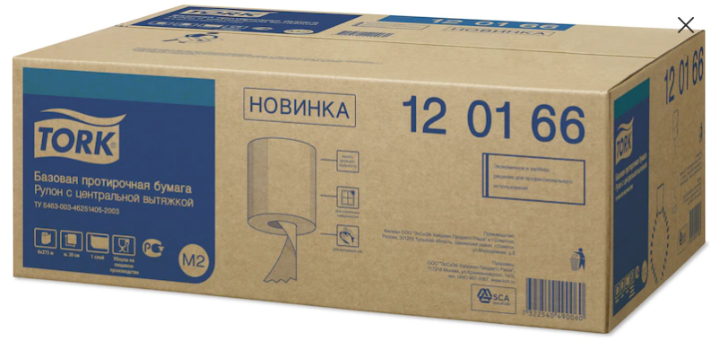 120166 Однослойная базовая протирочная бумага Tork