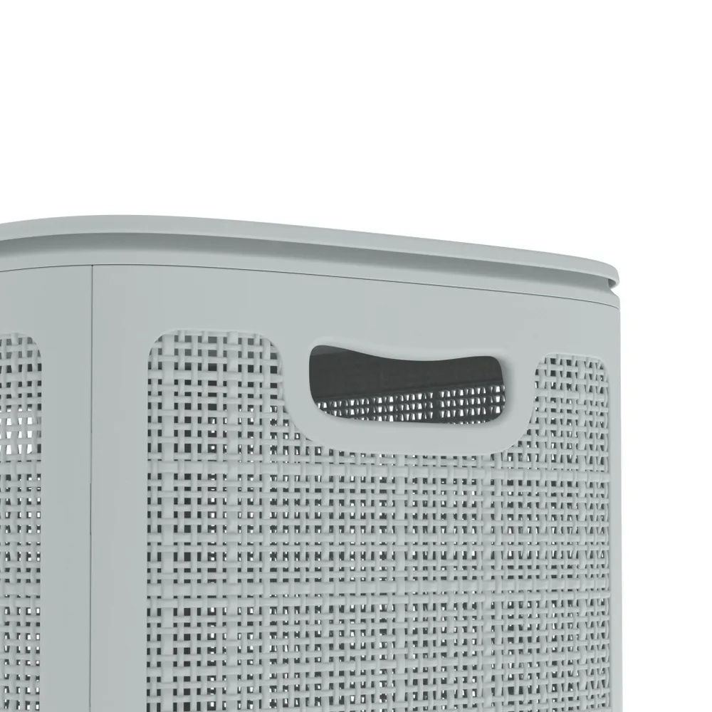 Плетёная корзина для белья сборная «Лён» 100 л (43х32.1х80 см) серый