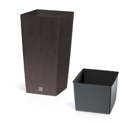 Кашпо для цветов Prosperplast Rato Square 49+21л, венге