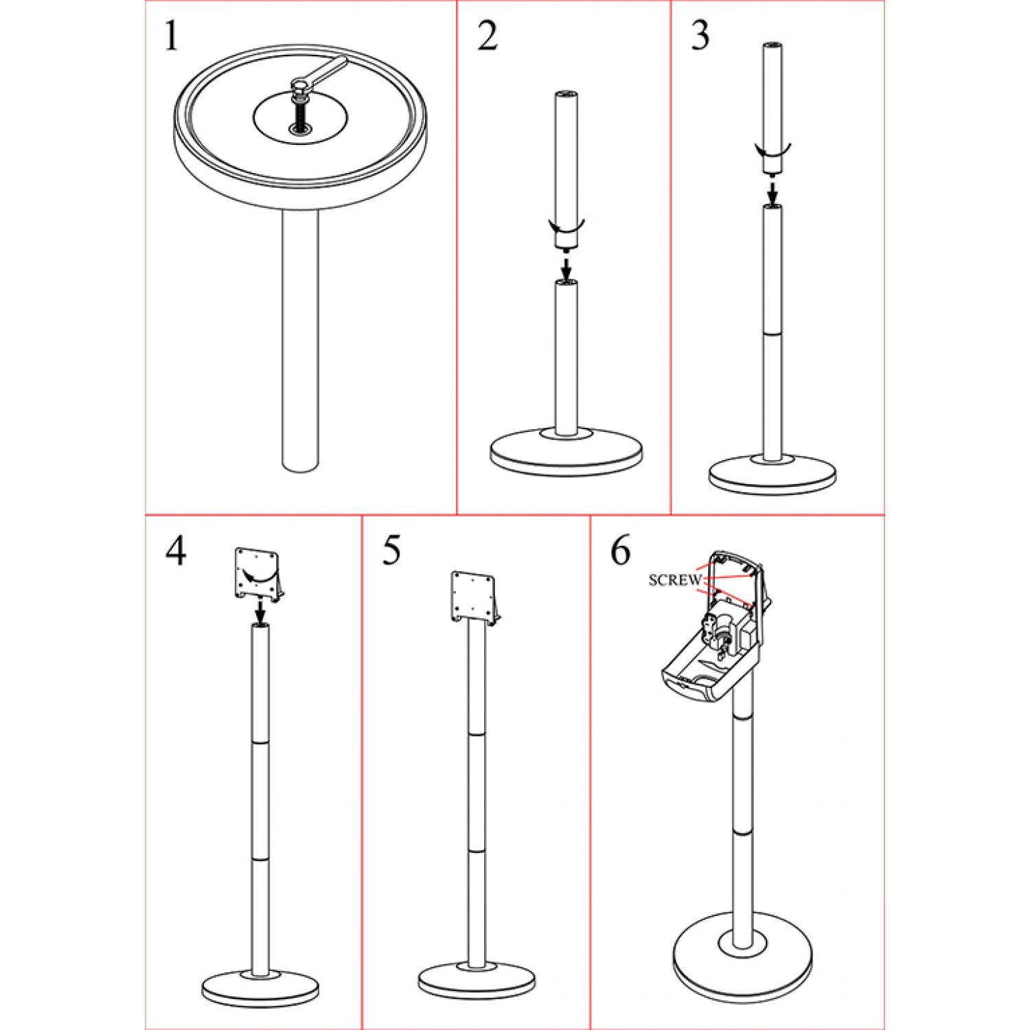 Комплект мобильной стойки с сенсорным диспенсером BINELE для картриджей SF07AW (белая)