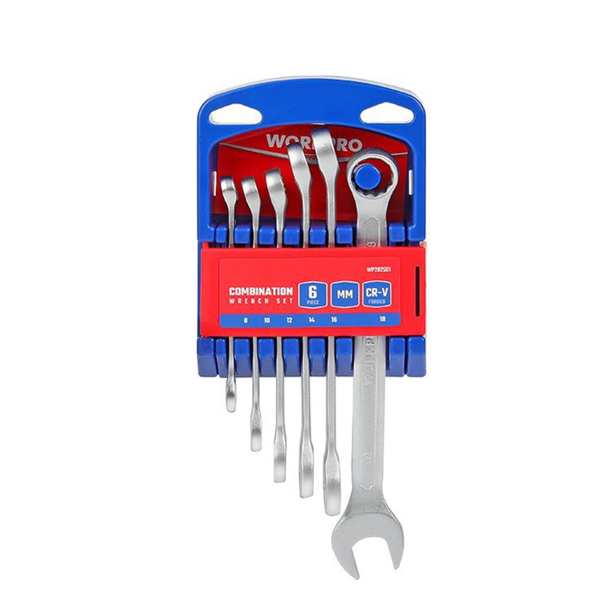 Набор  ключей комбинированных  6 шт (8-18 мм) на пластиковом держателем  WORKPRO