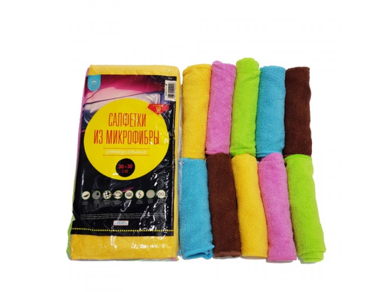 Набор салфеток из микрофибры 30x30 см, 10шт
