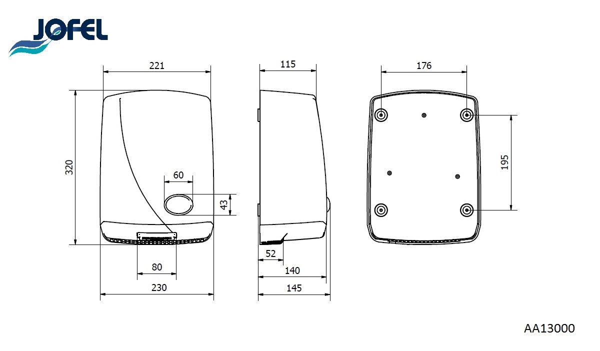 Электрическая сушилка для рук Jofel AA13000