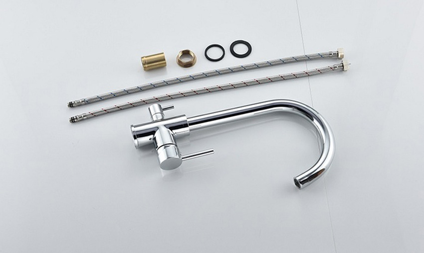 СМЕСИТЕЛЬ ДЛЯ КУХНИ LEDEME L4255-3, С ВЫХОДОМ ДЛЯ ПИТЬЕВОЙ ВОДЫ С ГАЙКОЙ