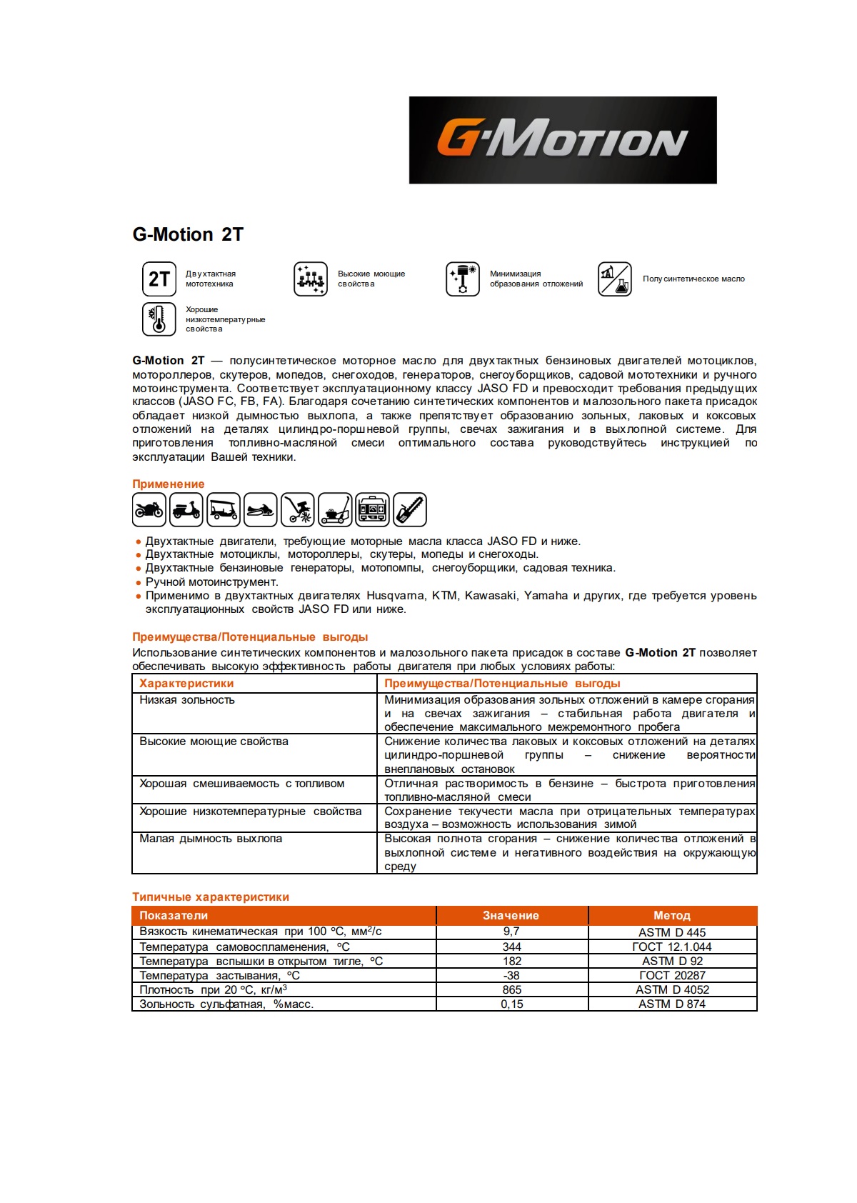 Моторное масло G-Energy G-Motion 2T 1л