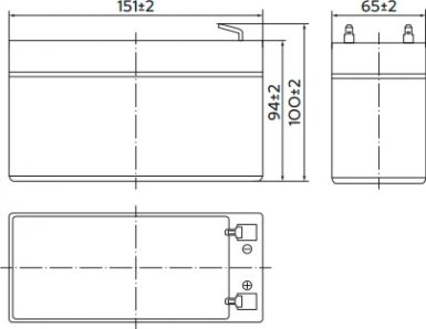 Аккумулятор Yellow VL12-9 YL 12В 9Ач 151x65x94 мм Прямая (+-)