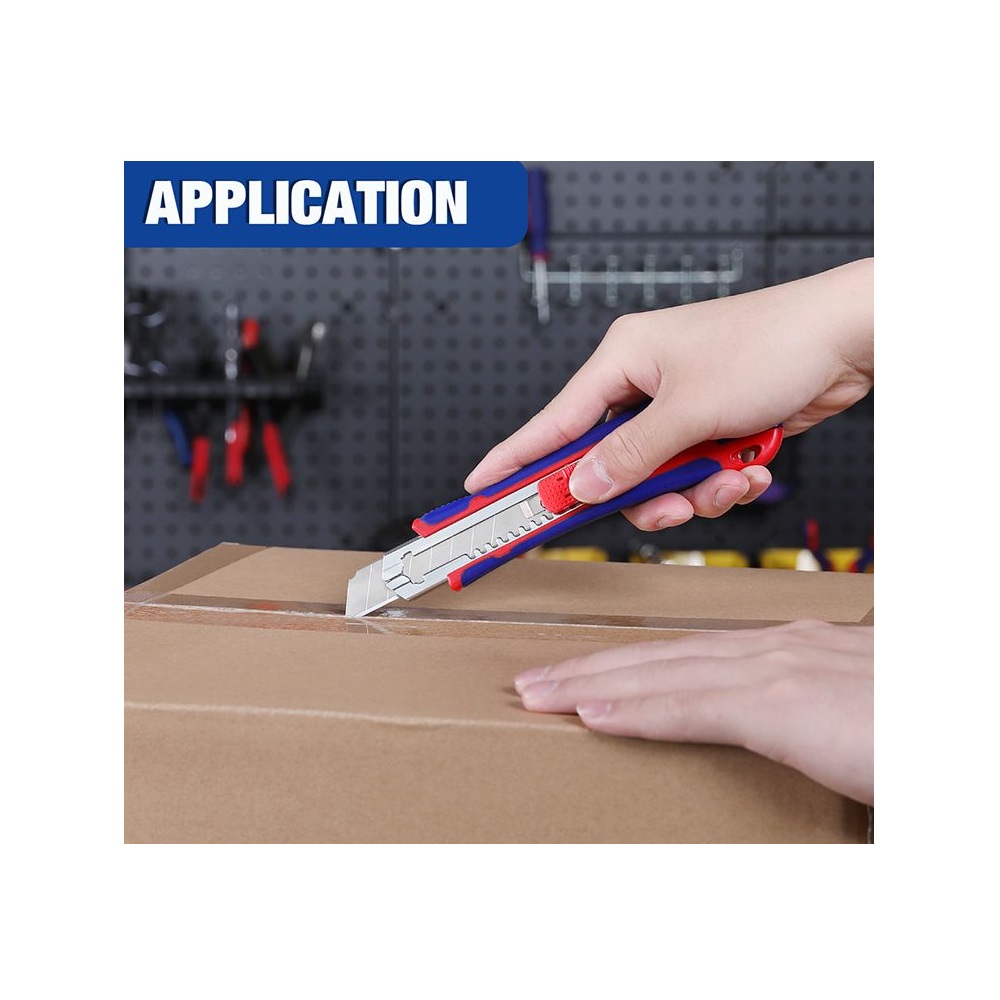 Нож  с автофиксацией 18 мм +5 лезвия, и автозагрузкой лезвий WORKPRO