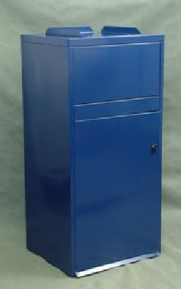 Урна для фудкорта «Мега-2», с порошковой покраской, с тележкой 120 л. синий