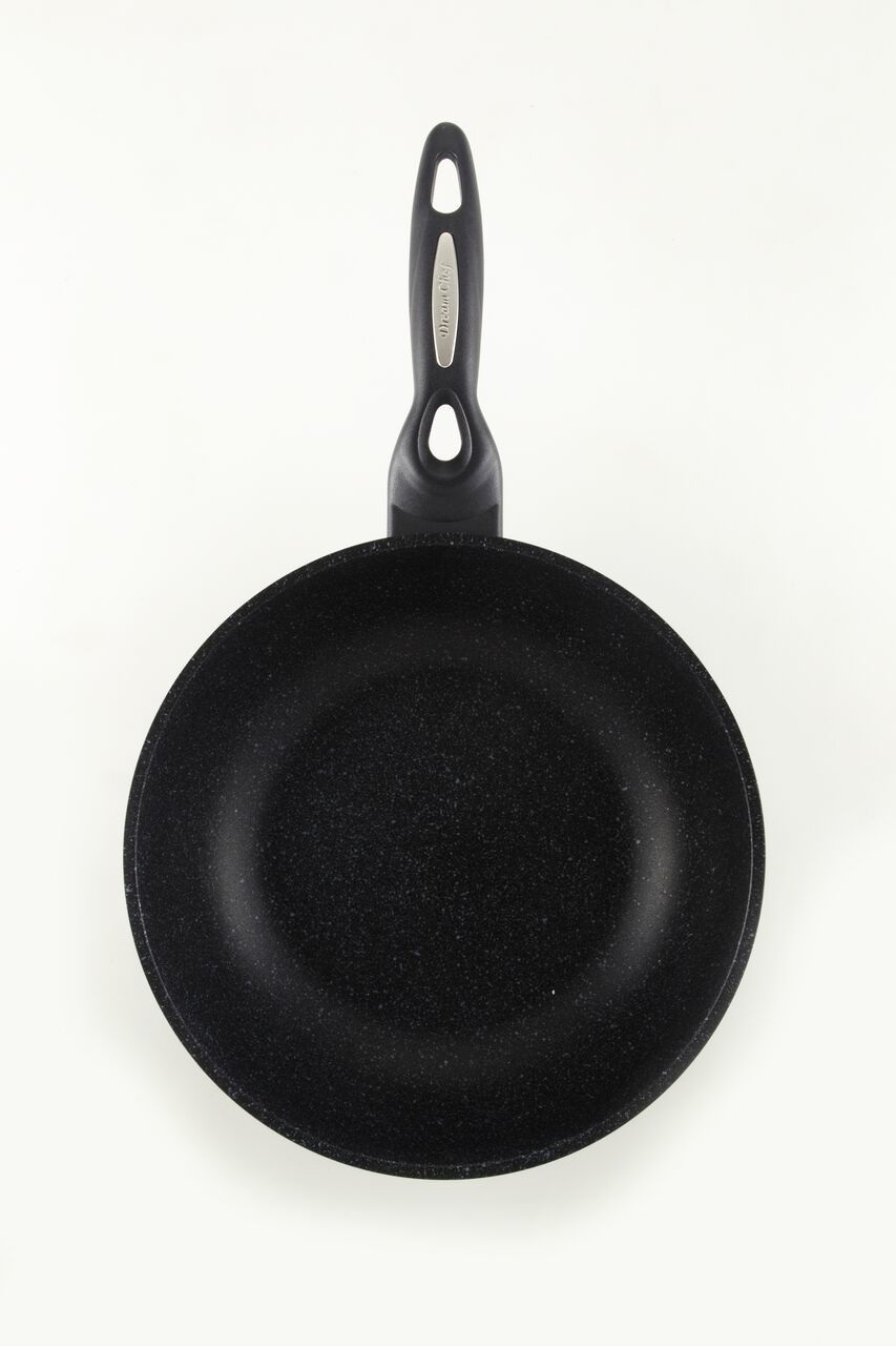 Сковорода  DreamChef 30 см вок с мраморным антипригарным покрытием без крышки