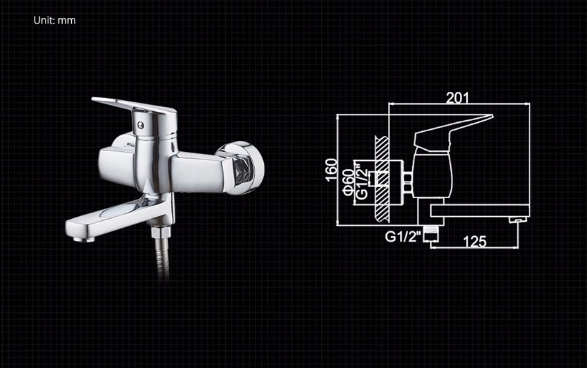СМЕСИТЕЛЬ ДЛЯ ВАННЫ LEDEME L3140, ЭКО-КАРТРИДЖ, КОРОТКИЙ ИЗЛИВ