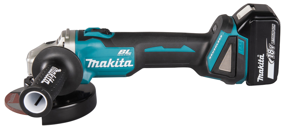 Угловая шлифмашина аккумуляторная Makita DGA506RME LXT 18В, 125 мм, 8500 об/мин, 2х4.0 Ач Li-ion