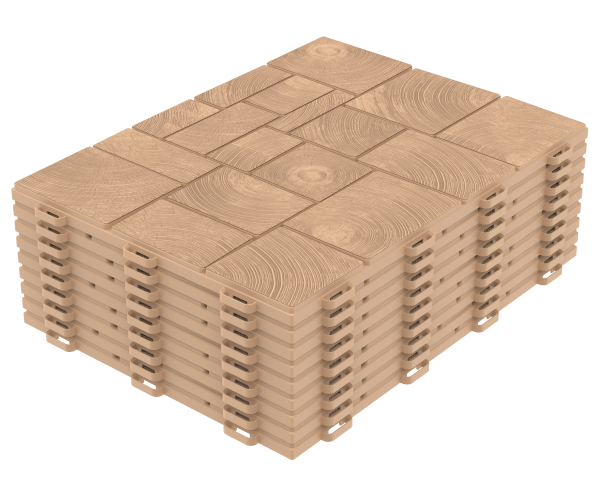 Плитка модульная "Брус" (садовая) (9шт, 1м2) (какао)