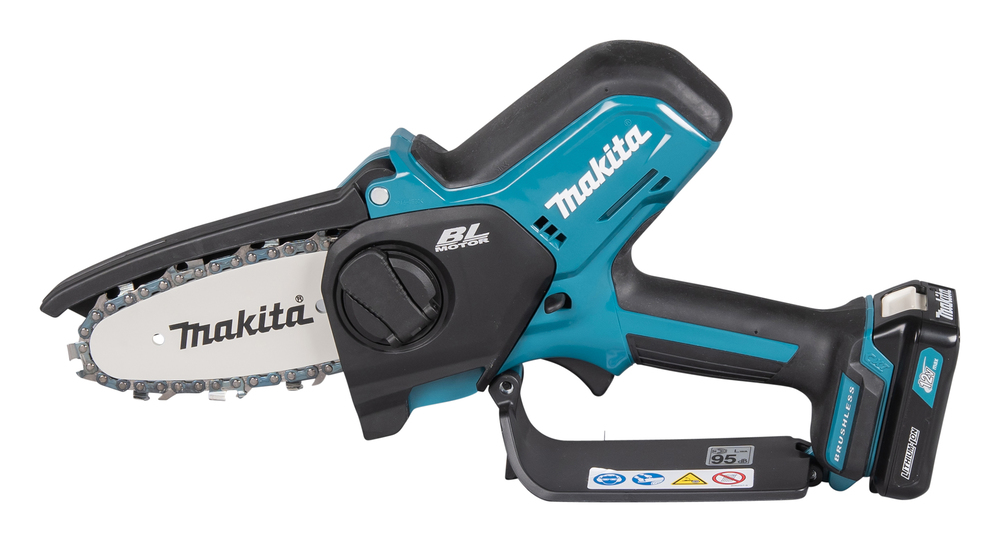 Пила цепная аккумуляторная Makita UC100DWA CXT BL 12В, 210 Вт, 4"/10 см, 0,325", 1,1 мм, 8 м/с, XPT, (BL1021B,DC10WD)