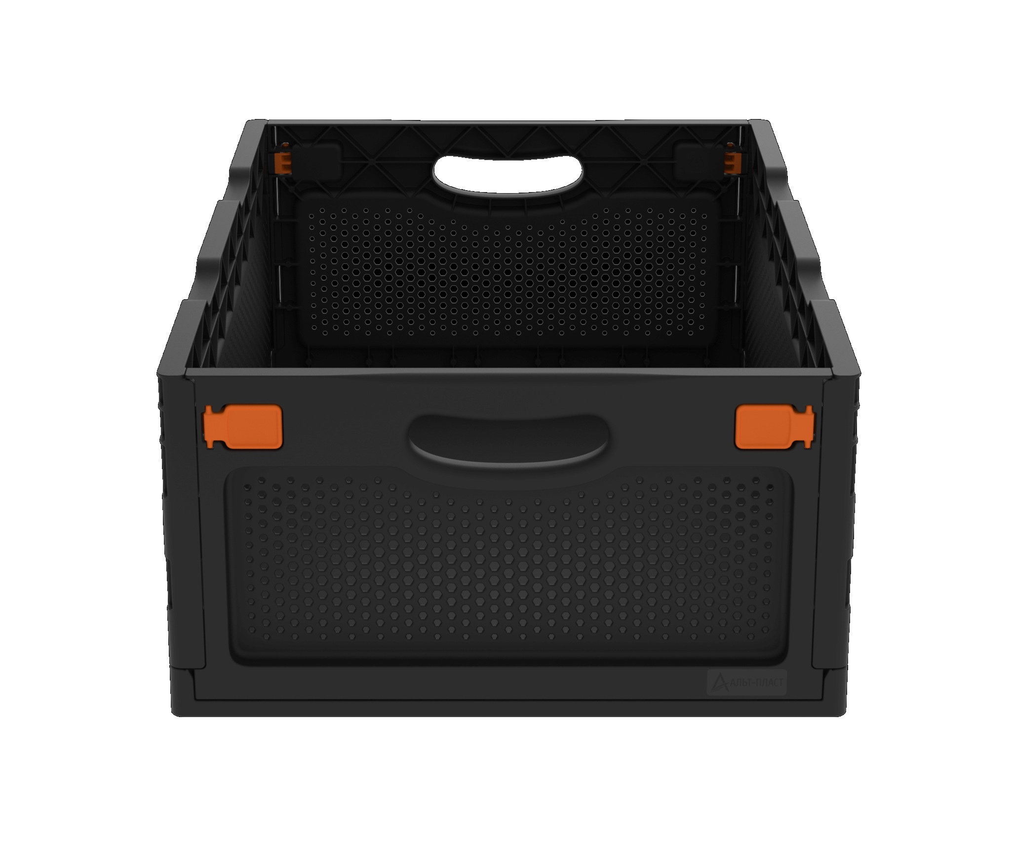 Ящик складной с перфорированными стенками и кнопками-фиксаторами АП 493, комплект 7 штук