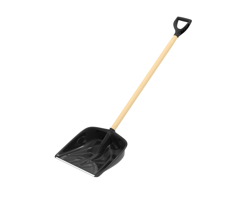 Лопата снеговая с металлической планкой и пластмассовой ручкой «Альфа» 460×420мм