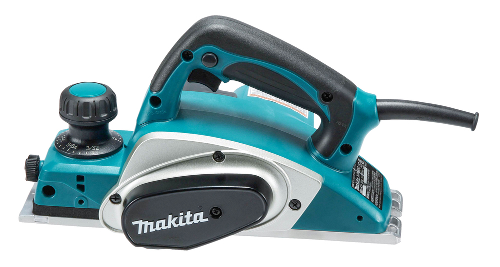 Рубанок электрический  Makita KP0800 620 Вт, 17000 об\м, ширина-82 мм, глуб-2.5 мм, 2.6 кг, кор
