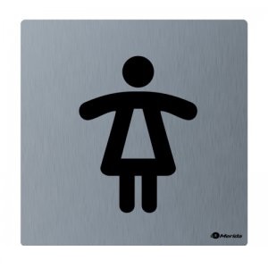 Табличка MERIDA Туалет женский, матовая нержавеющая сталь, 100х100х2 мм GSM007