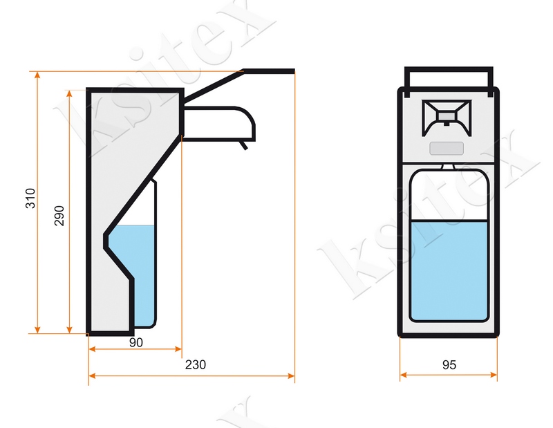 Дозатор жидкого мыла локтевой Ksitex SM-1000