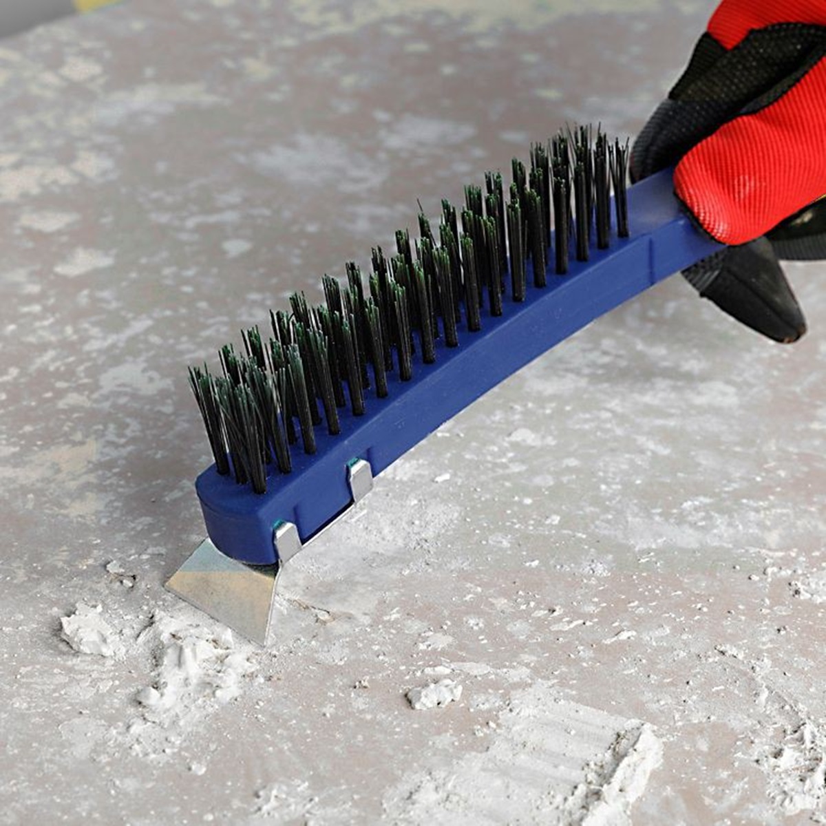 Щетка стальная 3х17 со скребком WORKPRO