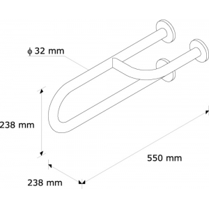 Поручень для раковины правый MERIDA TPC03 полированный