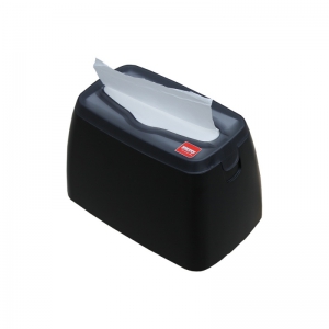 Диспенсер MERIDA FATO бумажных салфеток, черный, пластик, настольный GJC002