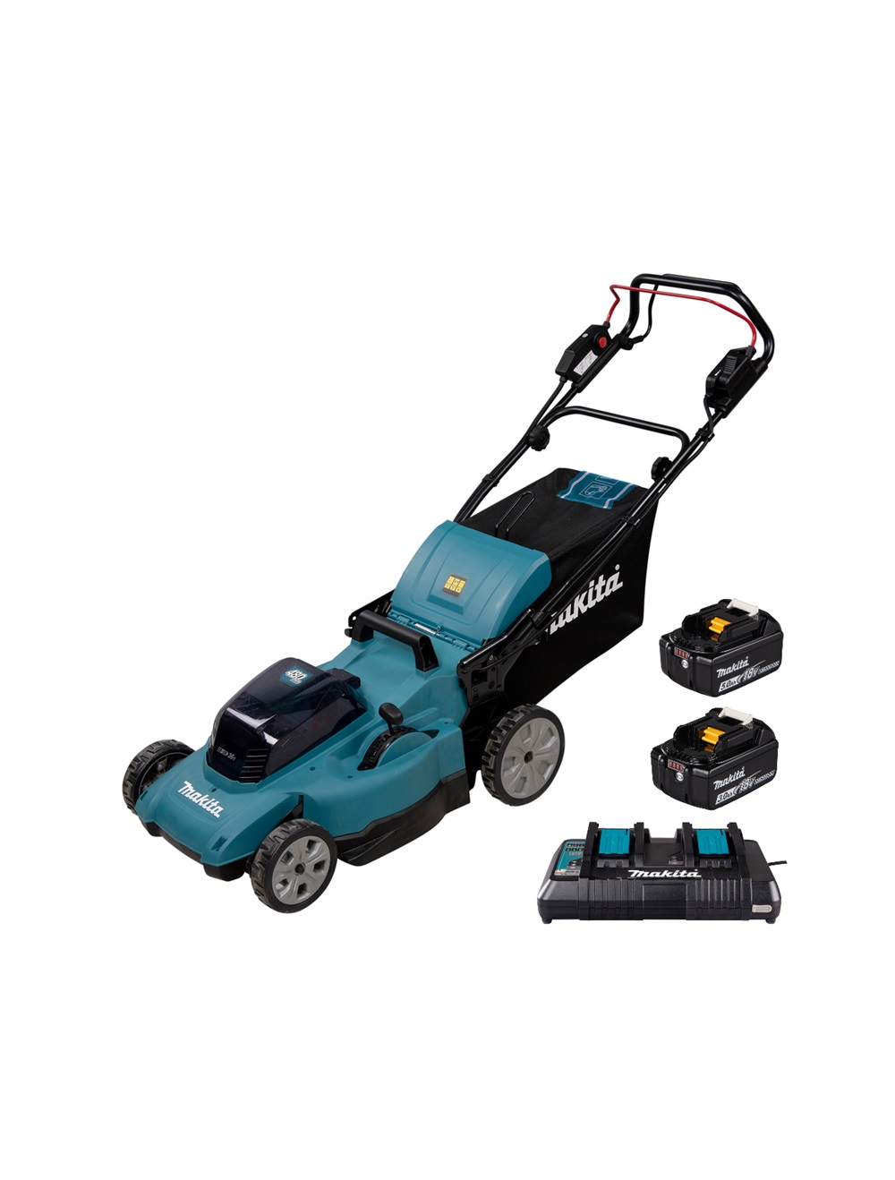 Газонокосилка аккумуляторная Makita DLM481RF LXT 860 Вт , шир.48 см, травосбор.62 л, АКБ BL1850Bx2шт., ЗУ DC18RD