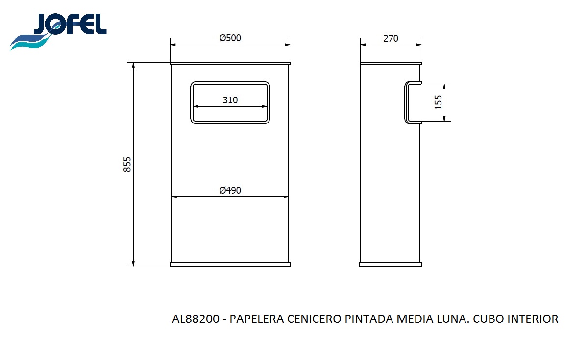 Урна-пепельница Jofel AL88200 80л