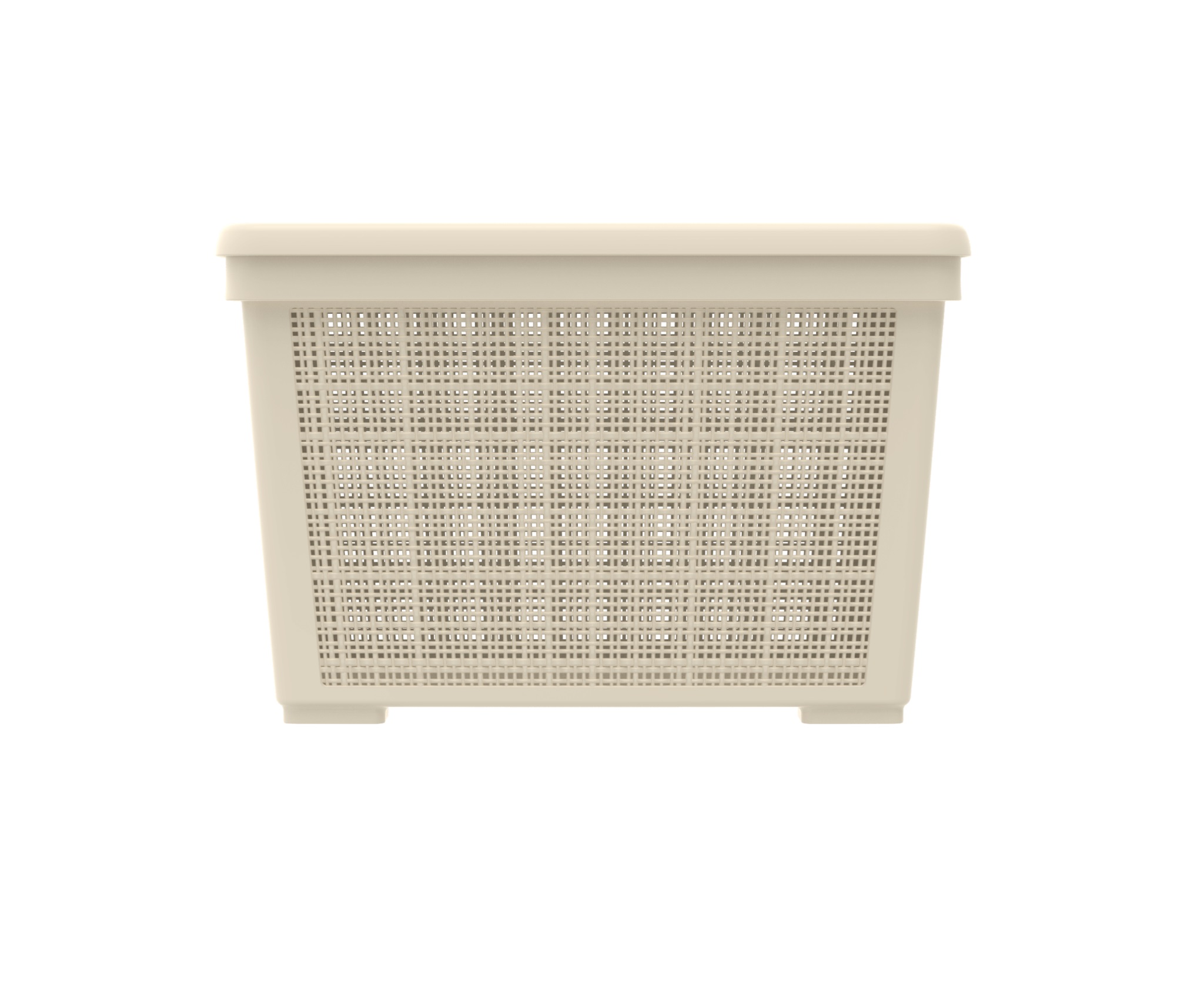 Плетёная корзина для хранения с крышкой «Лён» 22 л (400х284х264 мм) слоновая кость