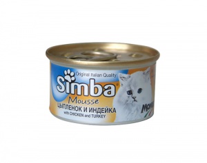 Simba Cat Mousse мусс для кошек цыпленок/индейка 85г