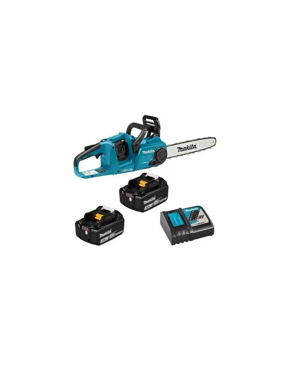 Пила цепная аккумуляторная Makita DUC353RF2 LXT BL 2х18В, 14"/35см, 3/8", 1,1мм, 20м/с, XPT, (2xBL1830B, DC18RC)