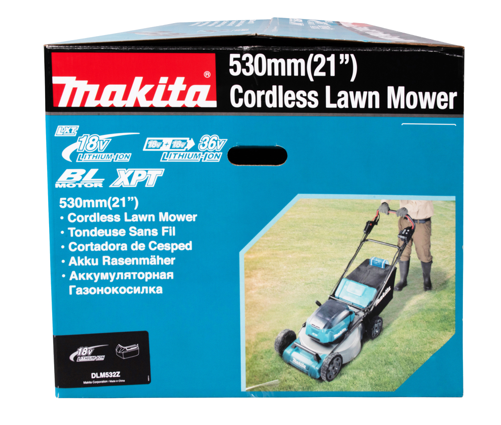 Газонокосилка аккумуляторная Makita DLM532Z LXT 18 В X2, 53 см, 70 л, без акб и ЗУ