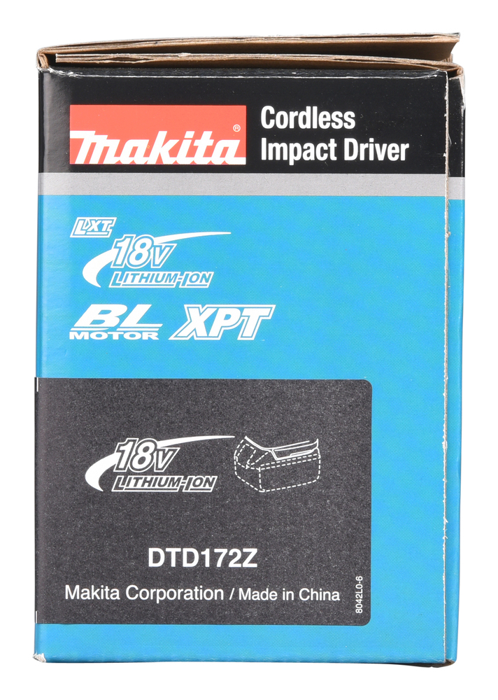 Шуруповерт ударный аккумуляторный Makita DTD172Z LXT 18В, 180 Нм, 3600 об/мин, без акб и ЗУ