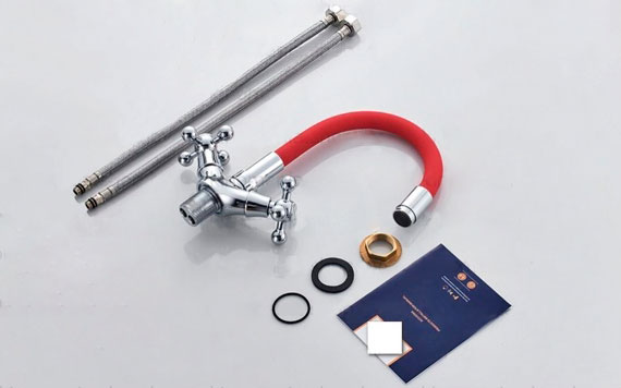 СМЕСИТЕЛЬ ДЛЯ КУХНИ LEDEME L1319-1 ГИБКИЙ ИЗЛИВ, КРЕСТ (в ассортименте)