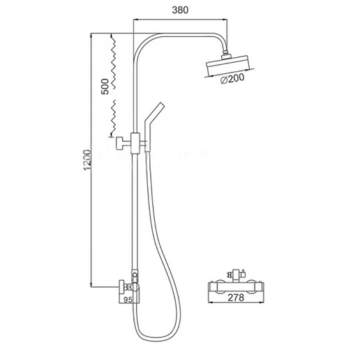 ДУШЕВАЯ СТОЙКА СО СМЕСИТЕЛЕМ LEDEME L2410 ТЕРМОСТАТ С ТРОПИЧЕСКИМ ДУШЕМ