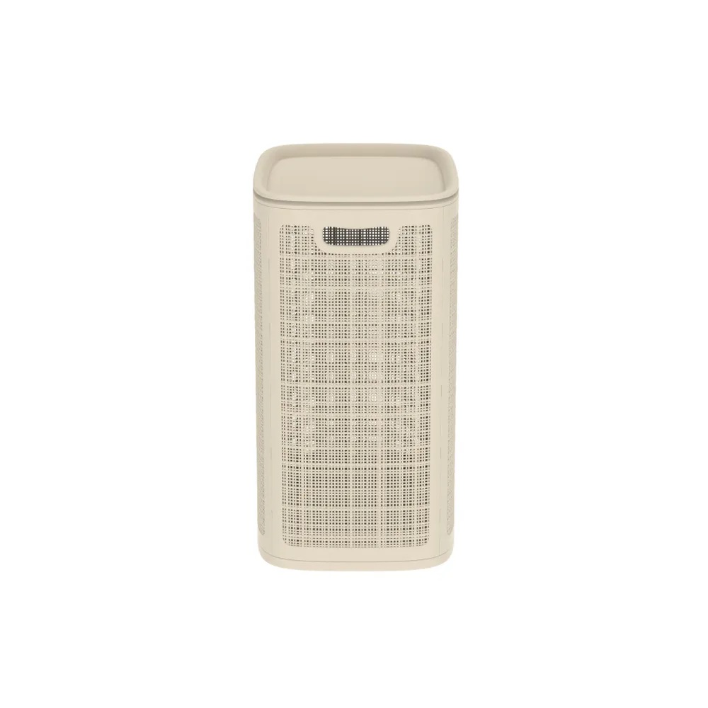 Плетёная корзина для белья сборная «Лён» 75 л (43х32.1х60 см) слоновая кость