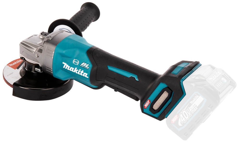 Угловая шлифмашина аккумуляторная с широкой клавишей включения Makita GA013GZ XGT BL 40В, 125 мм, 8500 об/мин, без акб и ЗУ