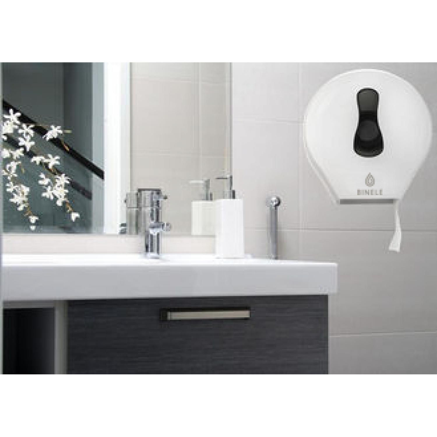 Диспенсер ВINELE rType для туалетной бумаги в рулонах, белый, арт. DP01RW