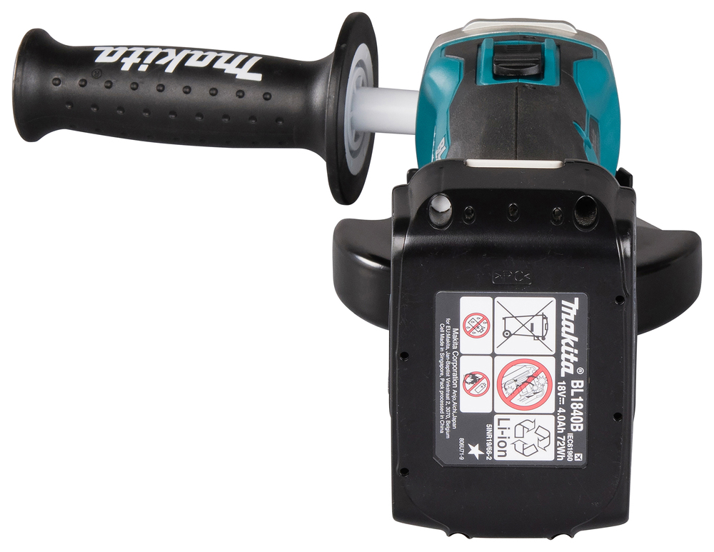 Угловая шлифмашина аккумуляторная Makita DGA506RME LXT 18В, 125 мм, 8500 об/мин, 2х4.0 Ач Li-ion