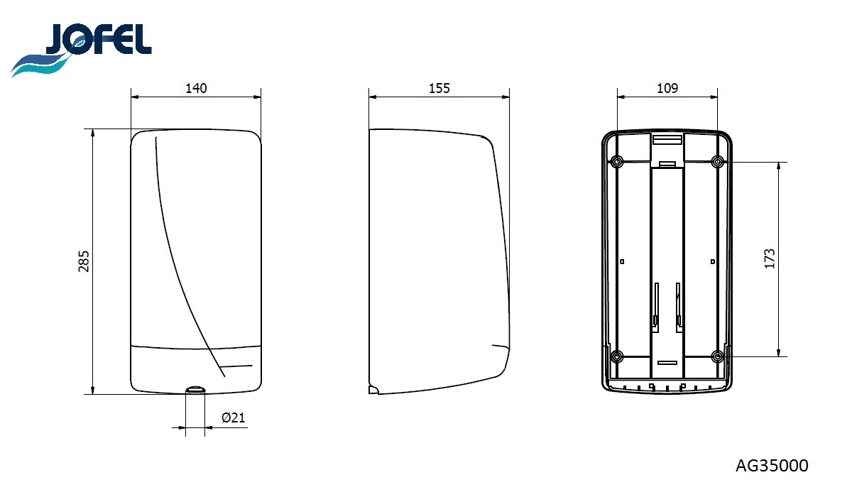 Диспенсер-контейнер для бумажных полотенец Jofel Futura Mini AG35000