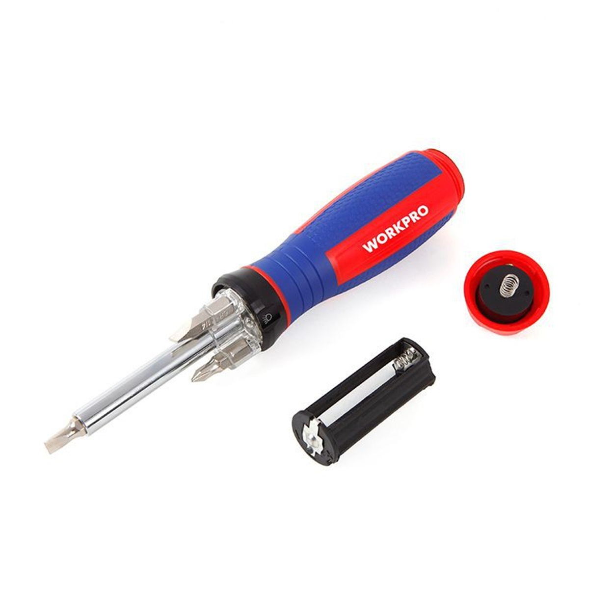 Отвертка  с подсветкой и набором  бит 5 шт  WORKPRO