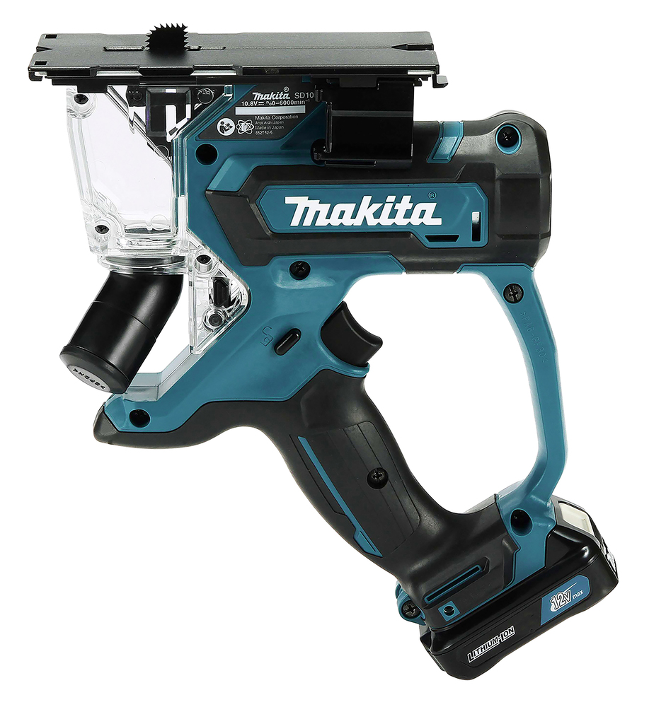 Пила для гипсокартона аккумуляторная Makita SD100DZ CXT 12В, 0 – 6000 об/мин, 15 мм, без акб и ЗУ